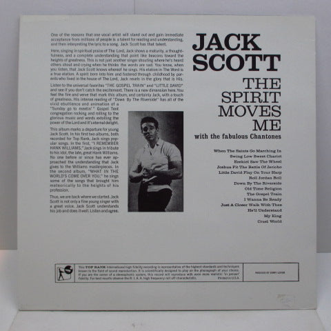 JACK SCOTT (ジャック・スコット) - The Spirit Moves Me (Euro 80's Re Mono LP)
