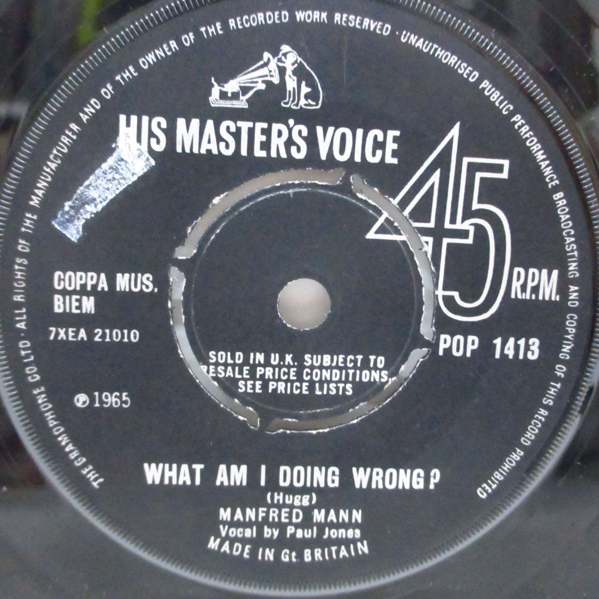 MANFRED MANN (マンフレッド・マン) - Oh No, Not My Baby (UK オリジナル「ラウンドセンター」7"+カンパニースリーブ)