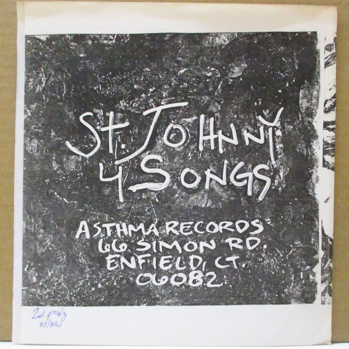 ST. JOHNNY (セイント・ジョニー) - 4 Songs (US 200 Limited 2nd Press 7"/Numbered PS)