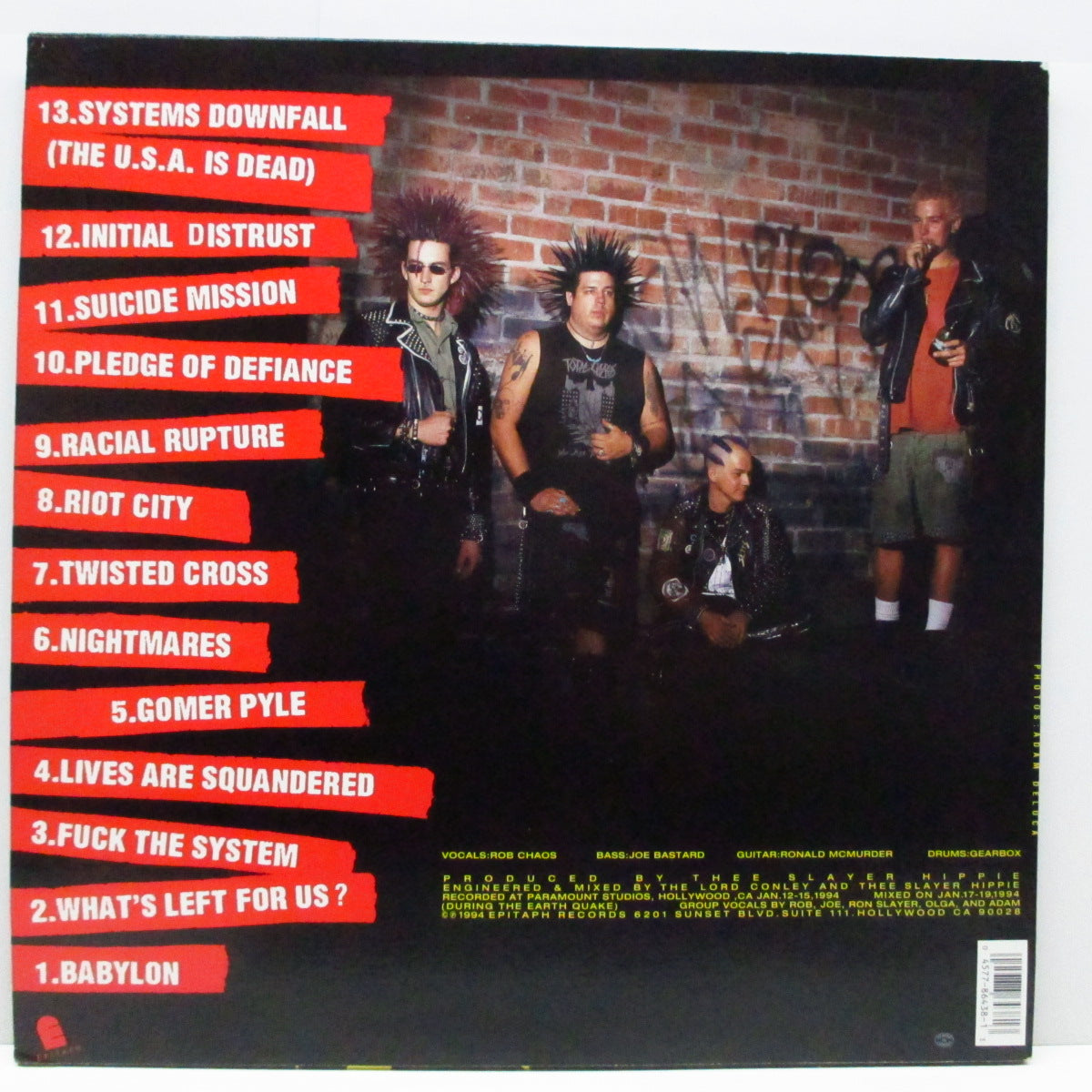 TOTAL CHAOS (トータル・カオス) - Pledge Of Defiance (US オリジナル LP+インサート)