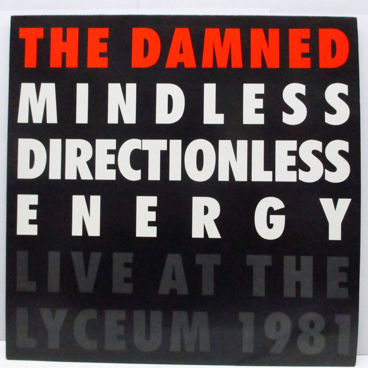 DAMNED, THE (ザ・ダムド) - Mindless, Directionless, Energy- Live At Lyceum 1981-(UK '87 再発 LP+インナー、黒ジャケ/NOSE 18X)