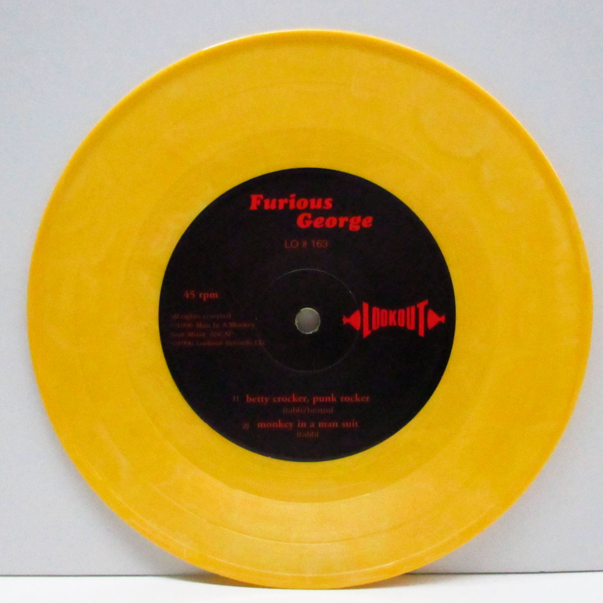 FURIOUS GEORGE (フィゥーリアス・ジョージ) - Goes Ape! (US Ltd.Orange Vinyl 7"+Sticker)