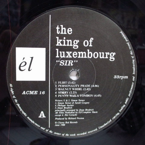 KING OF LUXEMBOURG, THE (ザ・キング・オブ・ルクセンブルグ) - Sir (UK オリジナル LP/New 廃盤 残少!) '88年2nd&ラストアルバム