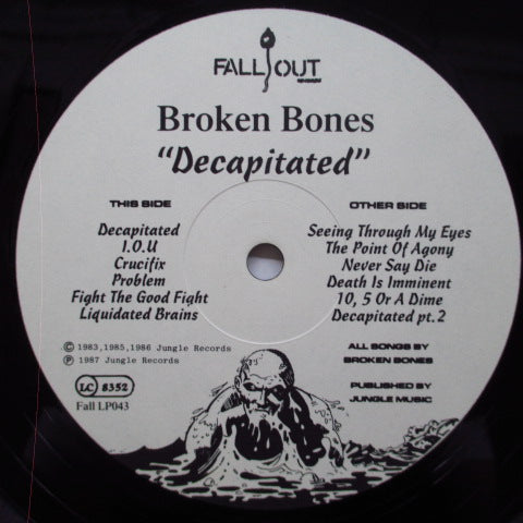 BROKEN BONES (ブロークン・ボーンズ) - Decapitated (UK オリジナル LP) 初期シングルコンピレーション!