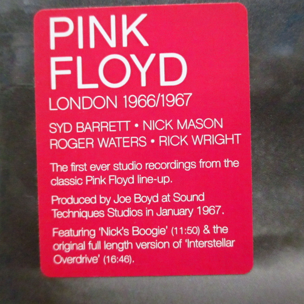 PINK FLOYD (ピンク・フロイド) - London 1966/1967 (EU '14 Re Black Vinyl 12"/Stickered GS-New)