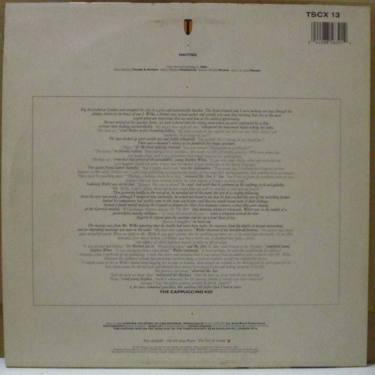 STYLE COUNCIL, THE (スタイル・カウンシル) - Waiting +3 (UK オリジナル 12インチ)