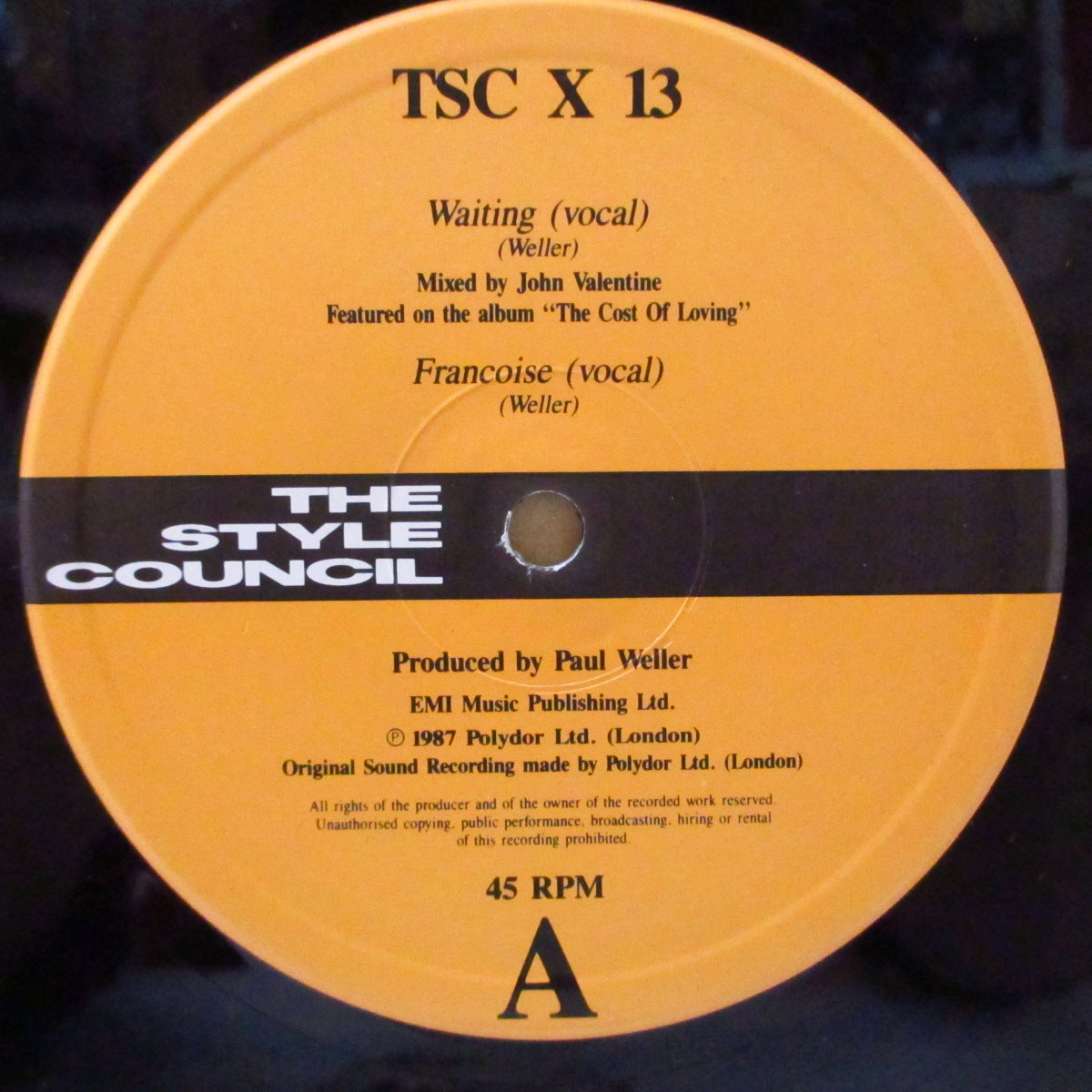 STYLE COUNCIL, THE (スタイル・カウンシル) - Waiting +3 (UK オリジナル 12インチ)