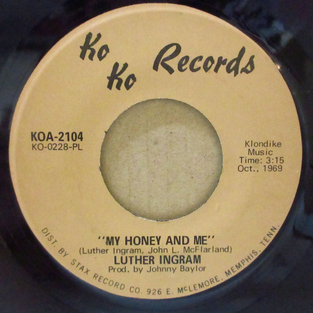 LUTHER INGRAM (ルーサー・イングラム) - My Honey And Me (US Orig.Black Logo 7")