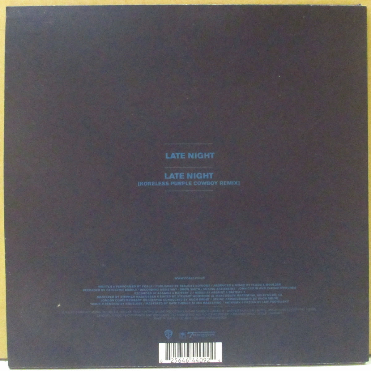 FOALS (フォールズ) - Late Night (UK/EU 1,000枚限定 7")