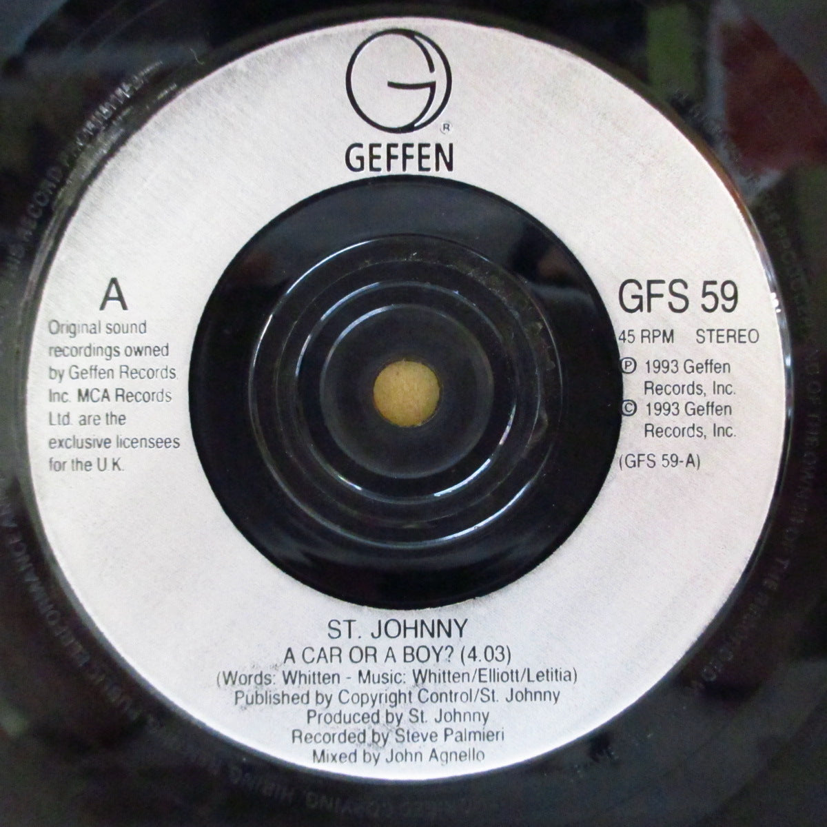 ST. JOHNNY (セイント・ジョニー) - A Car Or A Boy? (UK Orig.7")