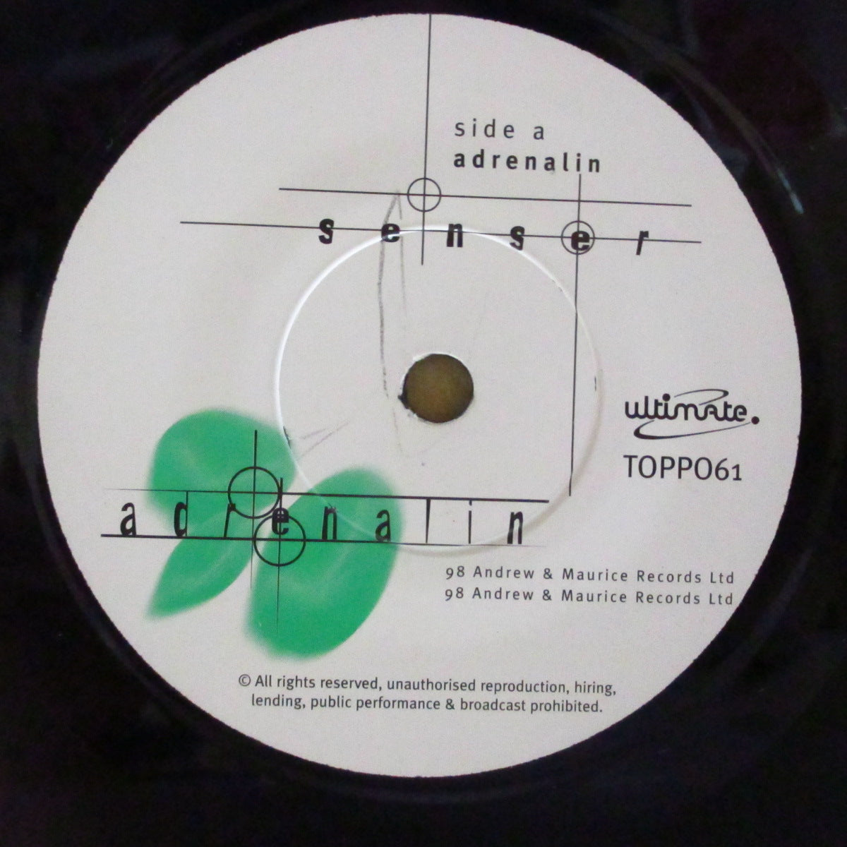 SENSER (センサー) - Adrenalin (UK Limited 7"/Numbered Stickered PS)