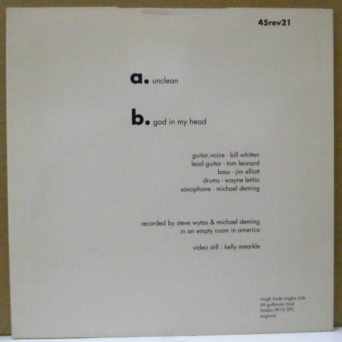 ST. JOHNNY (セイント・ジョニー) - Unclean (UK Orig.7")