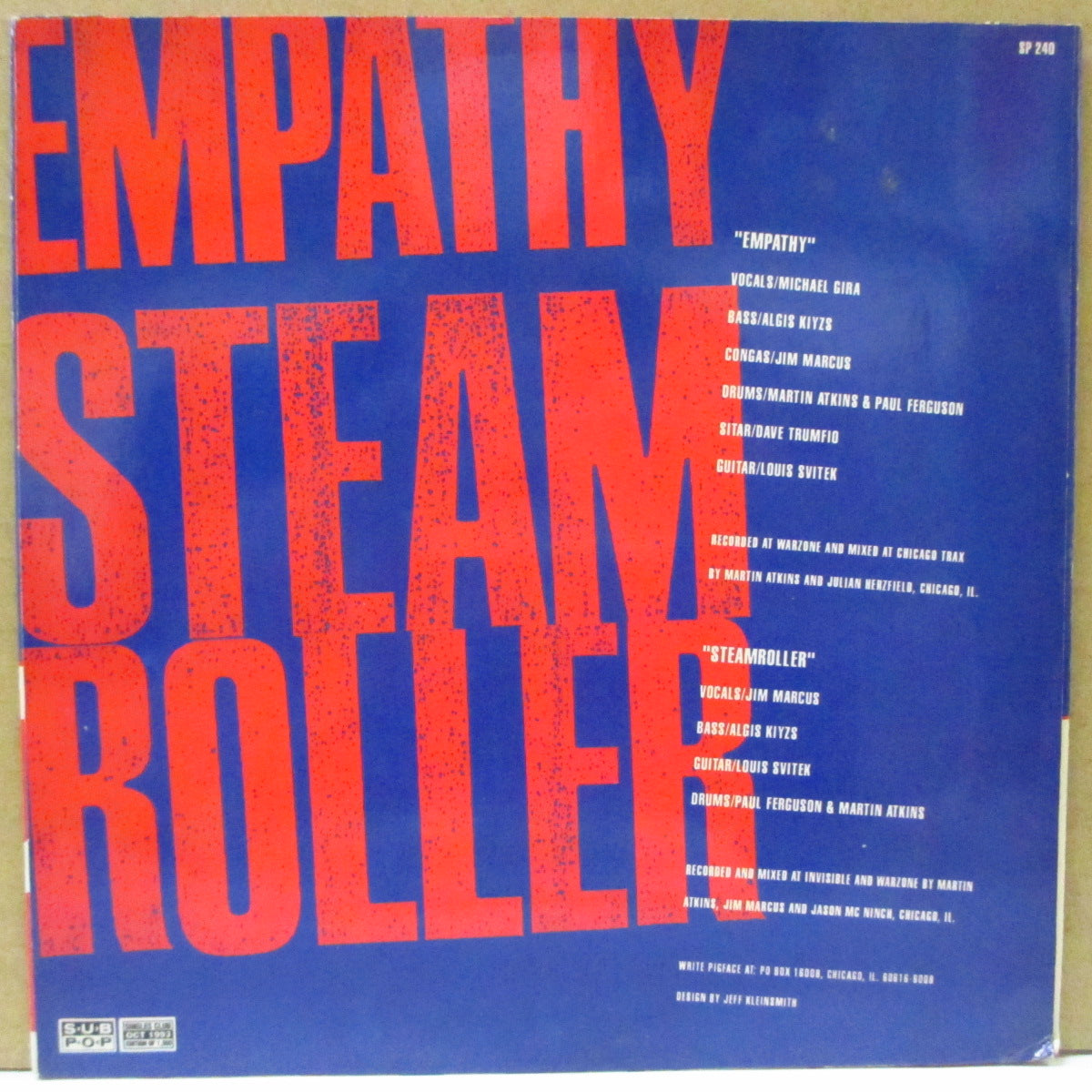 PIGFACE (ピッグフェイス) - Empathy (US 1,500 Limited Clear Vinyl 7"/New 廃盤)