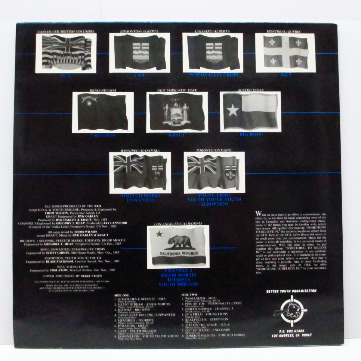 V.A. (初期US、カナダHCコンピ) - Something To Believe In (US '94 再発 LP/ Blue CVR)