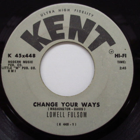 LOWELL FULSON (FULSOM) (ローウェル・フルソン) - My Aching Back / Change Your Ways