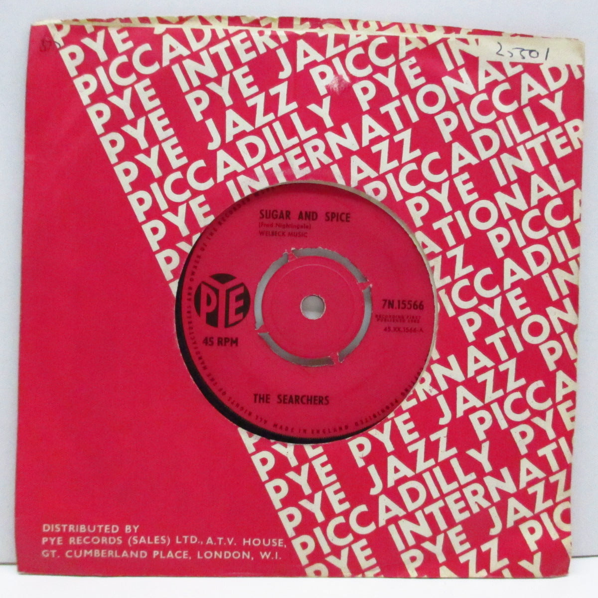 SEARCHERS (サーチャーズ) - Sugar And Spice (UK 2nd Press Pink Lbl.7"+CS)