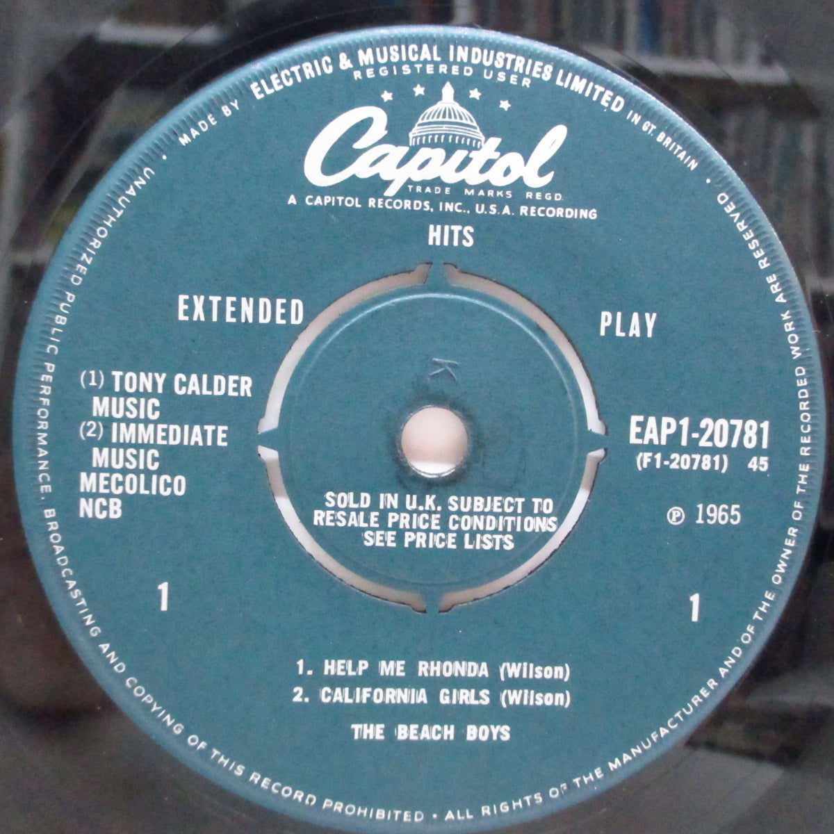 BEACH BOYS (ビーチ・ボーイズ) - Hits (UK Orig.Mono EP+CFS)