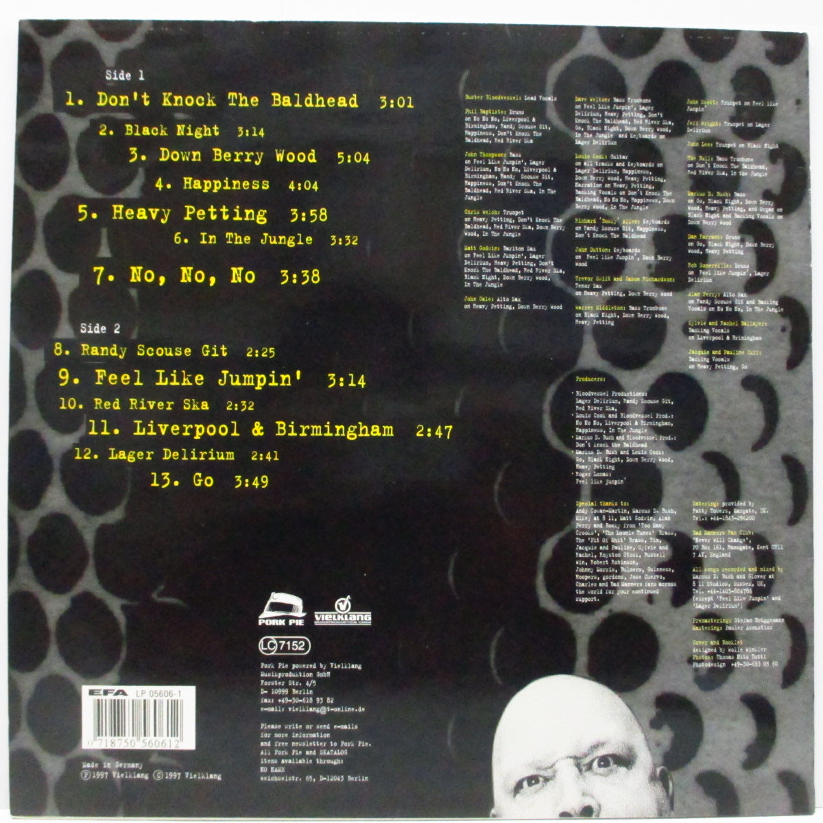 BAD MANNERS (バッド・マナーズ) - Don't Knock The Baldhead! (German オリジナル LP)