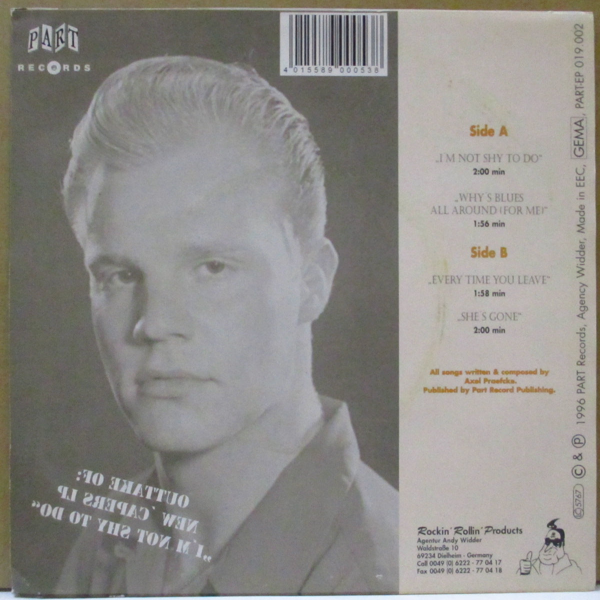 IKE & THE CAPERS (アイク・アンド・ザ・キャッパーズ) - Outtake Of: New Capers LP (German オリジナル 7")