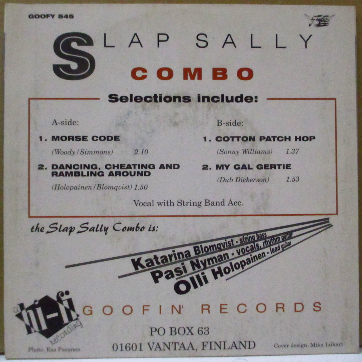 SLAP SALLY COMBO (スラップ・サリー・コンボ) - Cotton Patch Hop +3 (Finland オリジナル 7")