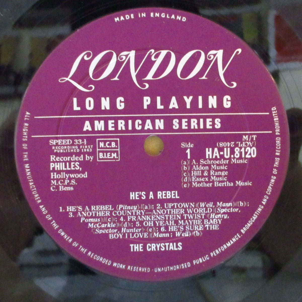 CRYSTALS (クリスタルズ) - He's A Rebel (UK '63 Orig.Mono LP/CFS)