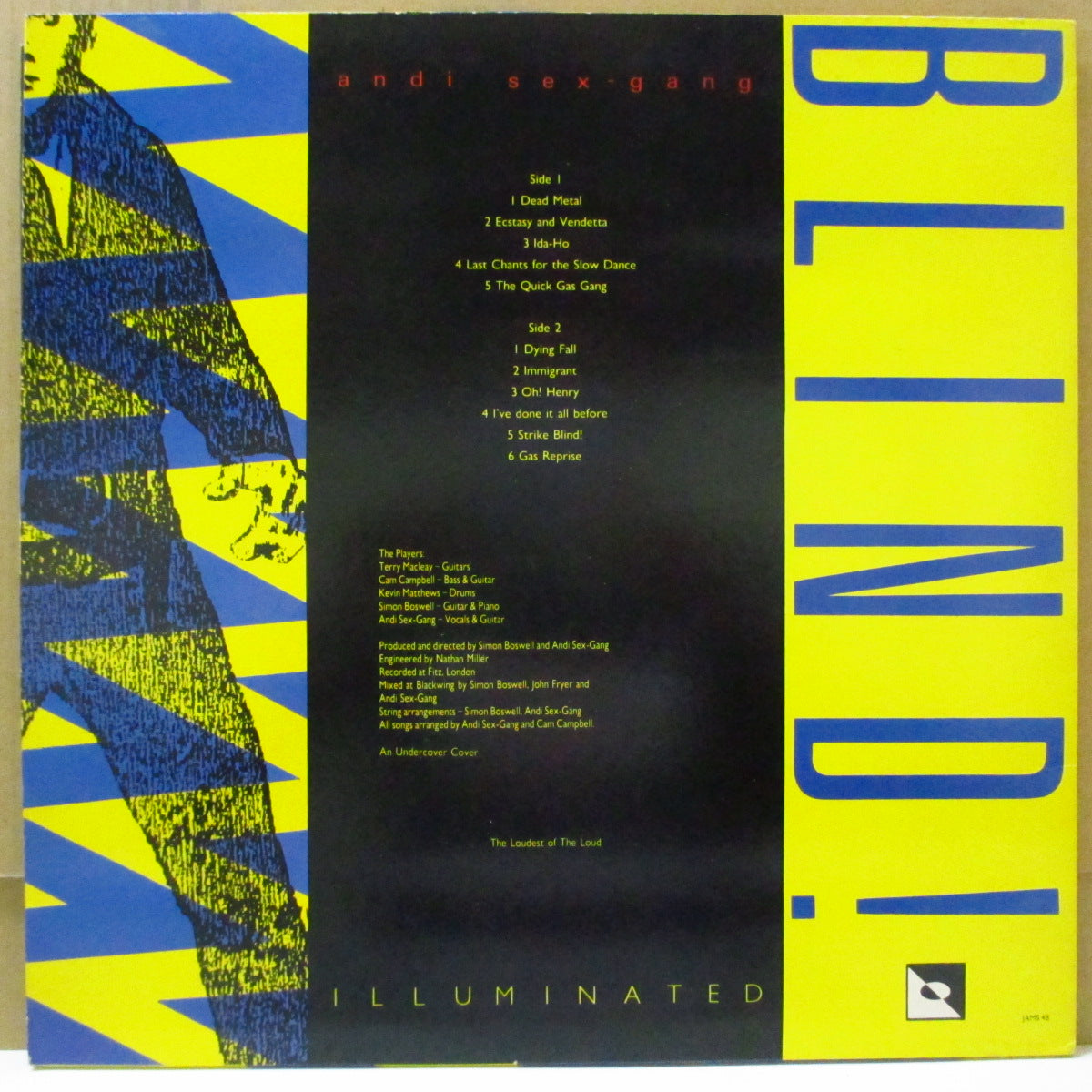 ANDI SEX-GANG (アンディ・セックス・ギャング) - Blind! (UK オリジナル LP+インナー)