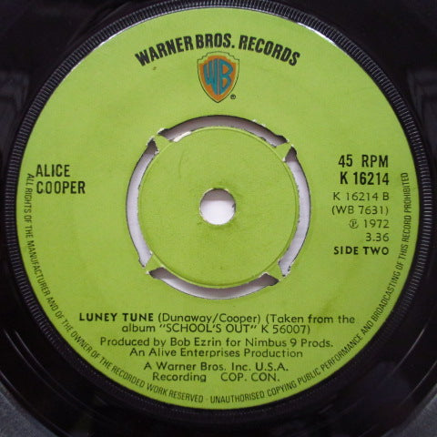 ALICE COOPER - Elected / Luney Tune (UK Orig.Round Center 7")