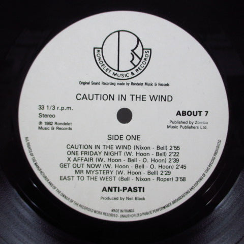 ANTI-PASTI (アンチ・パスティ) - Caution In The Wind (UK Orig.LP)