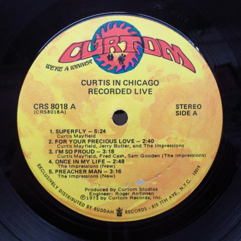 CURTIS MAYFIELD (カーティス・メイフィールド) - Curtis In Chicago / Recorded Live (US 70's 2nd Press)