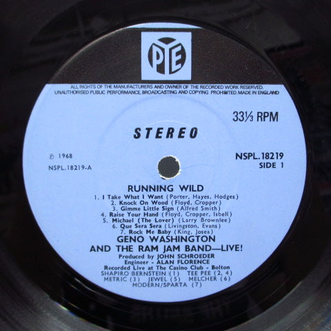GENO WASHINGTON & THE RAM JAM BAND (ジーノ・ワシントン & ザ・ラム・ジャム・バンド) - Running Wild (UK Orig.STEREO/CFS)