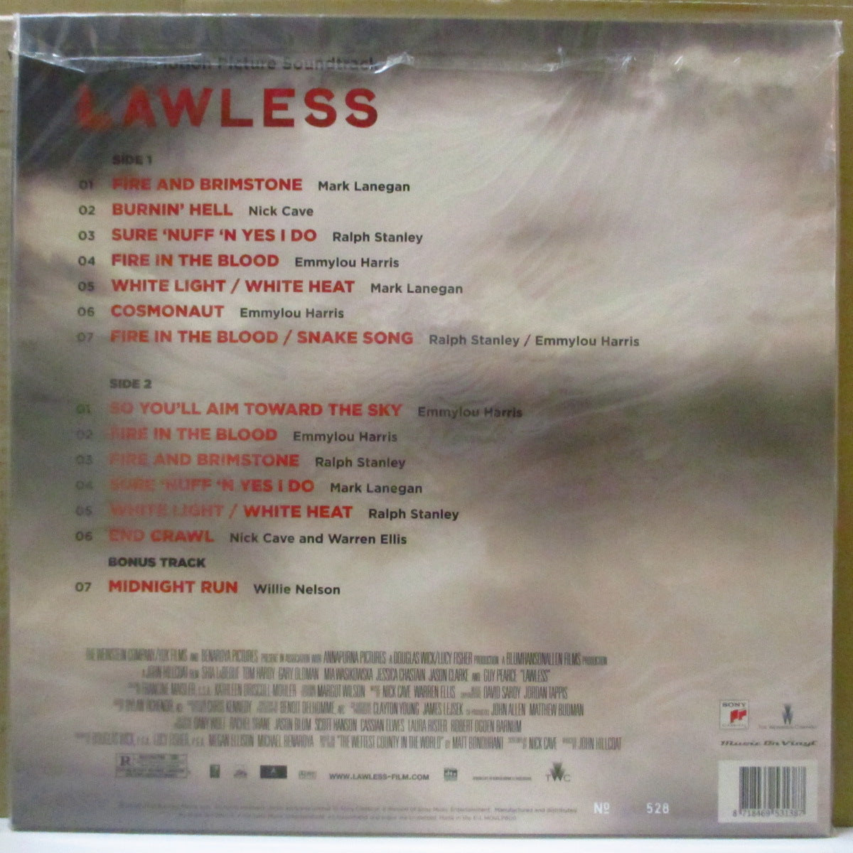 NICK CAVE / WARREN ELLIS (ニック・ケイヴ / ウォーレン・エリス) - (O.S.T.) Lawless (EU Limited 180g Red Vinyl LP/Numbered CVR)