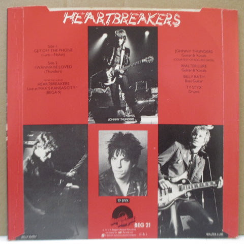 (JOHNNY THUNDERS & THE) HEARTBREAKERS (ジョニー・サンダース & ザ・ハートブレーカーズ)- Get Off The Phone (UK オリジナル 7"+光沢固紙折り返しジャケ/BEG 21)
