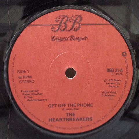 (JOHNNY THUNDERS & THE) HEARTBREAKERS (ジョニー・サンダース & ザ・ハートブレーカーズ)- Get Off The Phone (UK オリジナル 7"+光沢固紙折り返しジャケ/BEG 21)