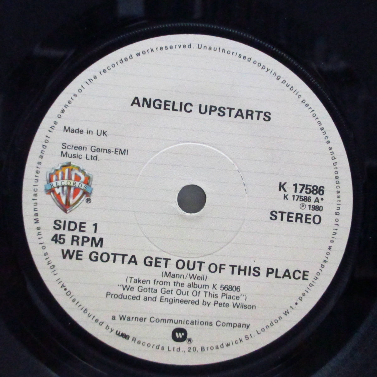 ANGELIC UPSTARTS (エンジェリック・アップスターツ) - We Gotta Get Out Of This Place (UK Orig.7")