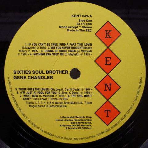 GENE CHANDLER (ジーン・チャンドラー) - 60's Soul Brother (UK Orig.LP)