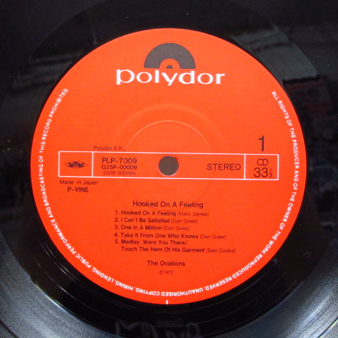 OVATIONS - Hooked On A Feeling (Japan 80's Re LP+Obi)