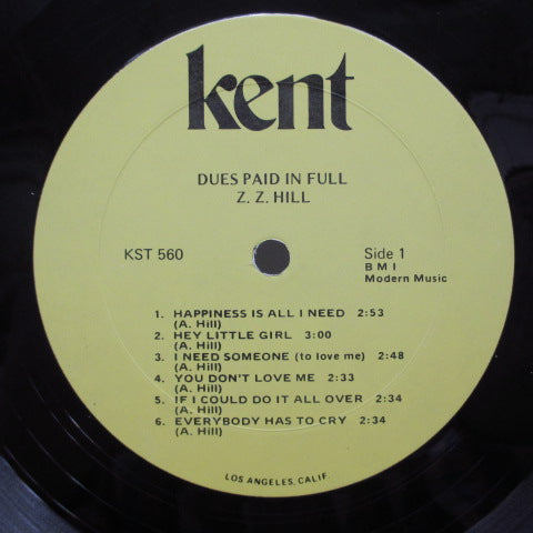 Z.Z. HILL - Greatest Hits Dues Paid In Full (US:70's Press MONO)