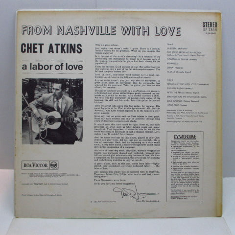 CHET ATKINS (チェット・アトキンス) - From Nashville With Love (UK Orig.Stereo LP/CS)