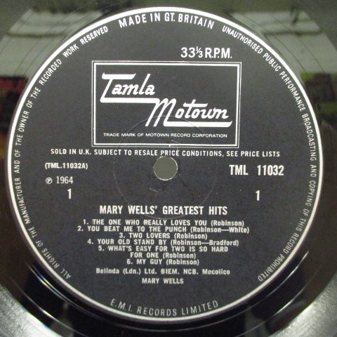 MARY WELLS (メアリー・ウェルズ) - Greatest Hits (UK Orig.Mono LP/CFS)