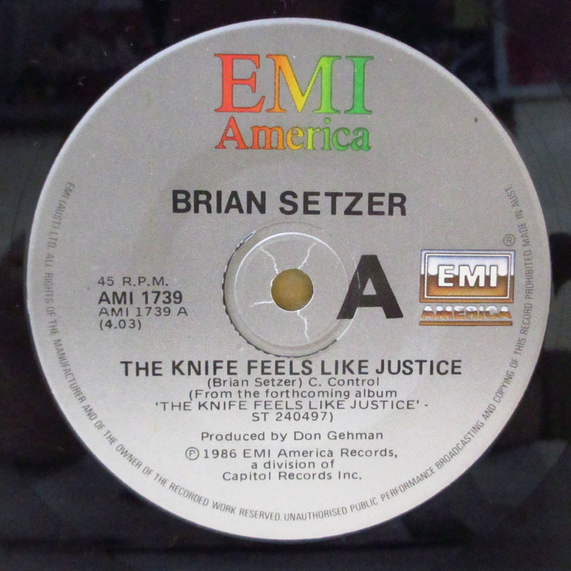 BRIAN SETZER (ブライアン・セッツァー)  - The Knife Feels Like Justice (OZ オリジナル 7")