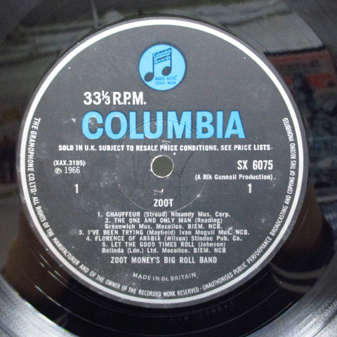 ZOOT MONEY'S BIG ROLL BAND (ズート・マネーズ・ビッグ・ロール・バンド) -Zoot ! (UK オリジナル「モノラル」LP/表面コーティング3面折り返し有りジャケ)