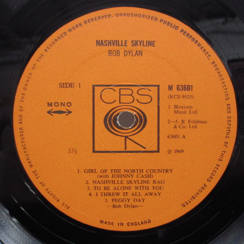 BOB DYLAN (ボブ・ディラン) - Nashville Skyline (UK:Orig.MONO)