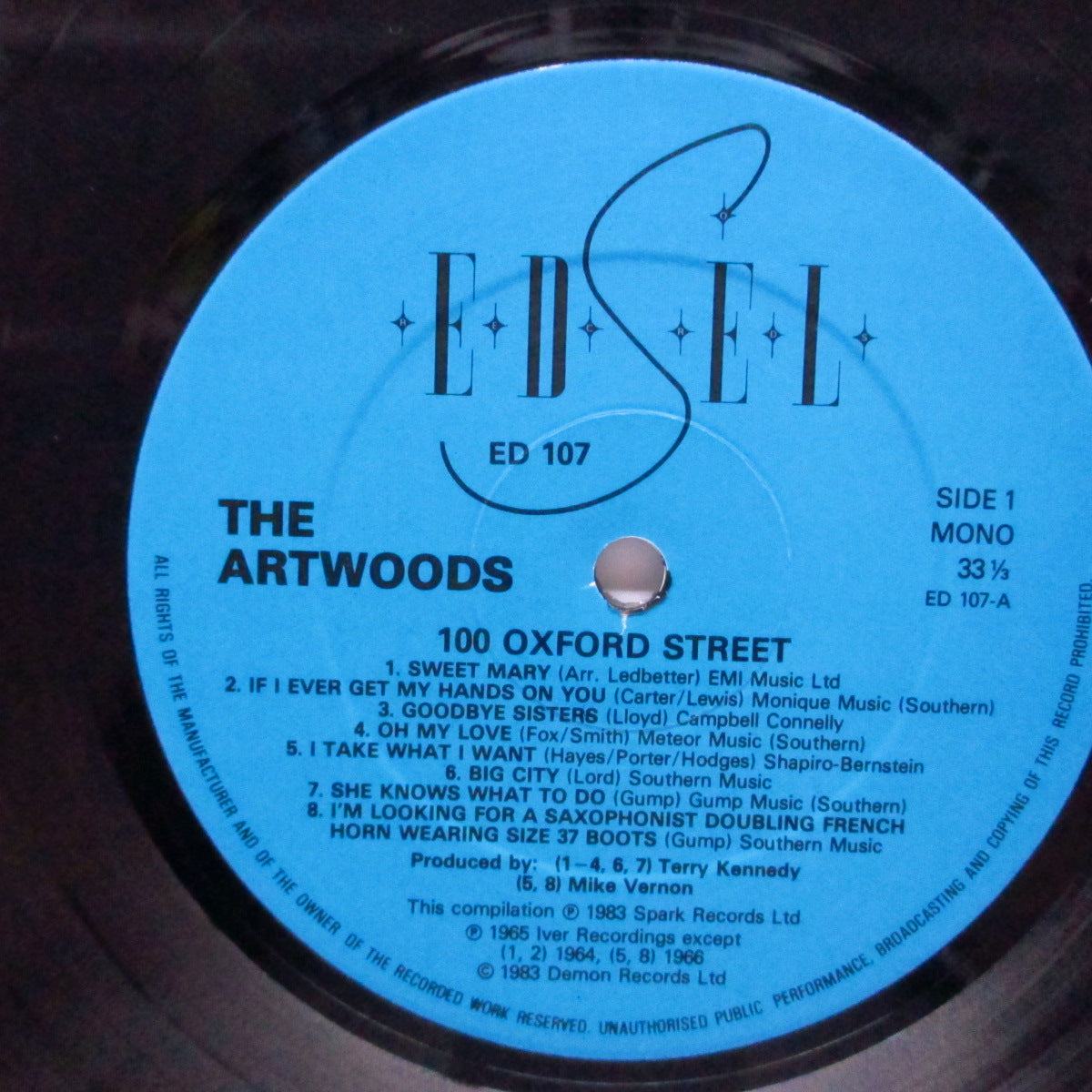 ARTWOODS (アート・ウッド) - 100 Oxford Street (UK オリジナル「ブルーラベ」LP+インサート)
