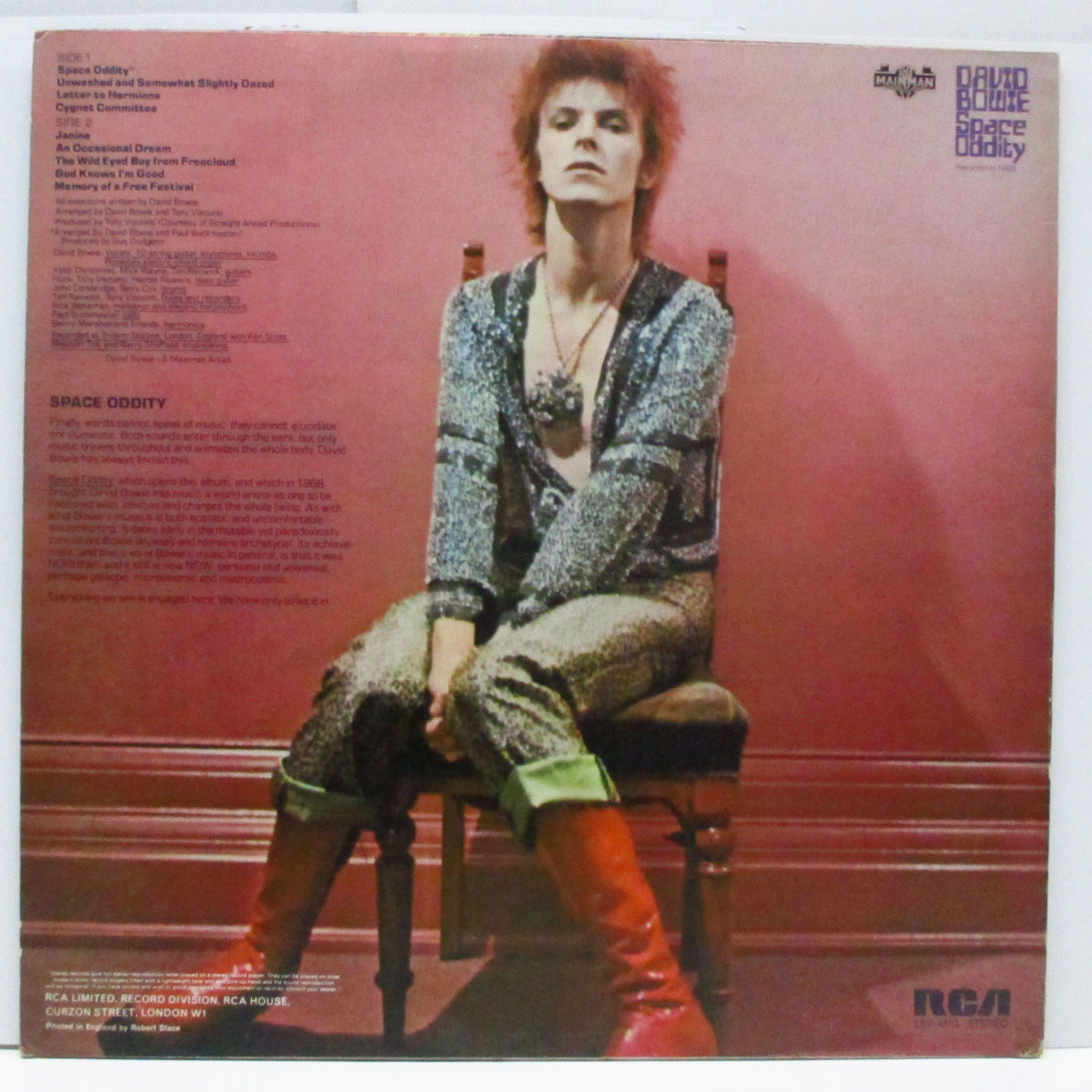 DAVID BOWIE (デヴィッド・ボウイ) - Space Oddity (UK 70's 再発オレンジラベ LP+UKポスター/Mainmanロゴジャケ)