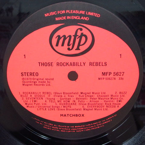 List of MATCHBOX-independent Rockabilly Rebels (UK Reissue.LP)