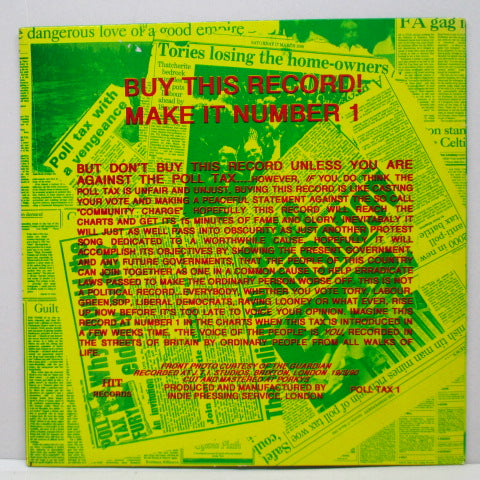 CANNIBALS / VOICE OF THE PEOPLE (カニバルズ/ヴォイス・オブ・ザ・ピープル) - Axe The Tax! (UK オリジナル 7インチ+PS)