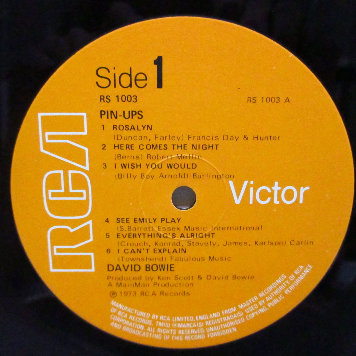 DAVID BOWIE (デヴィッド・ボウイ) - Pinups (UK 70's 再発「ステレオ表記無」ラベ LP+インサート)