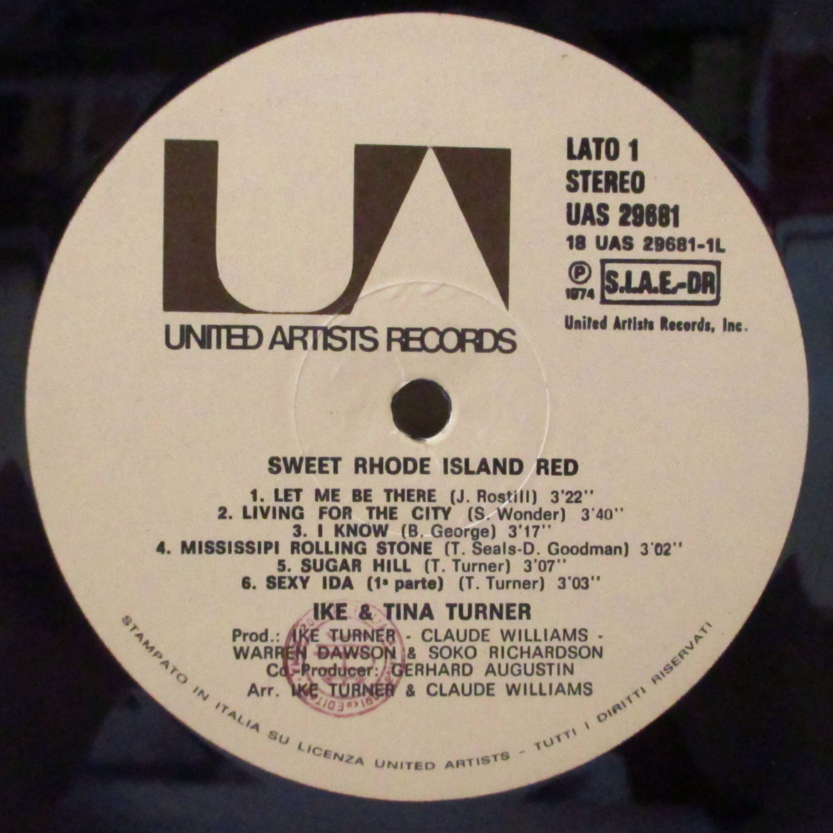IKE & TINA TURNER (アイク&ティナ・ターナー) - Sweet Rhode Island Red (Italy オリジナル・ステレオ LP/両面コーティング・ジャケ)