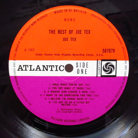 JOE TEX (ジョー・テックス) - Greatest Hits (UK Orig.MONO/CS)
