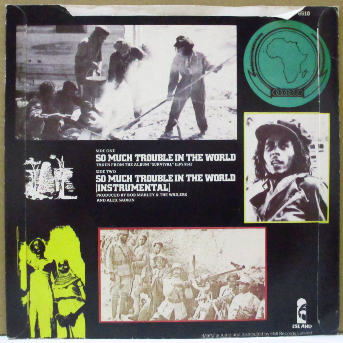BOB MARLEY & THE WAILERS (ボブ・マーリー&ザ・ウェイラーズ) - So Much Trouble In The World (UK オリジナル 7"+固紙折り返しジャケ)